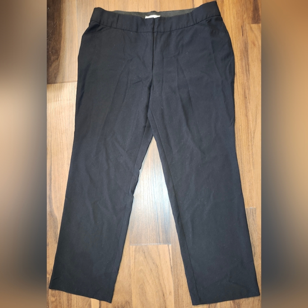 Cato Womens Sz 14 Curvy Black Slacks with Stretch Waistband, Gently Worn